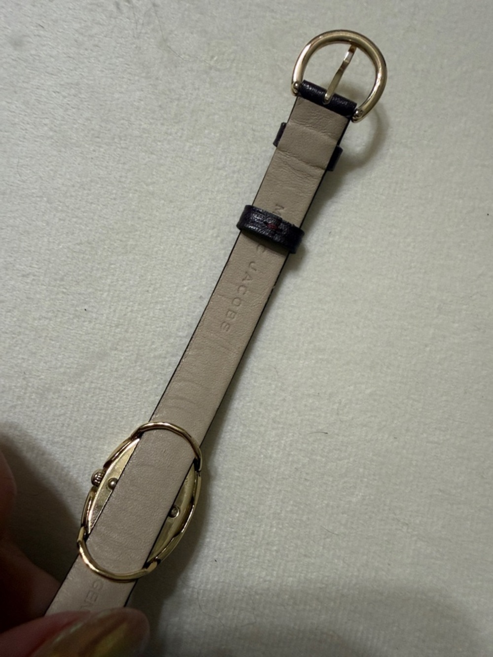Marc Jacobs Gold Oval Watch with Plum Dial and Burgundy Strap - Picture 5 of 6